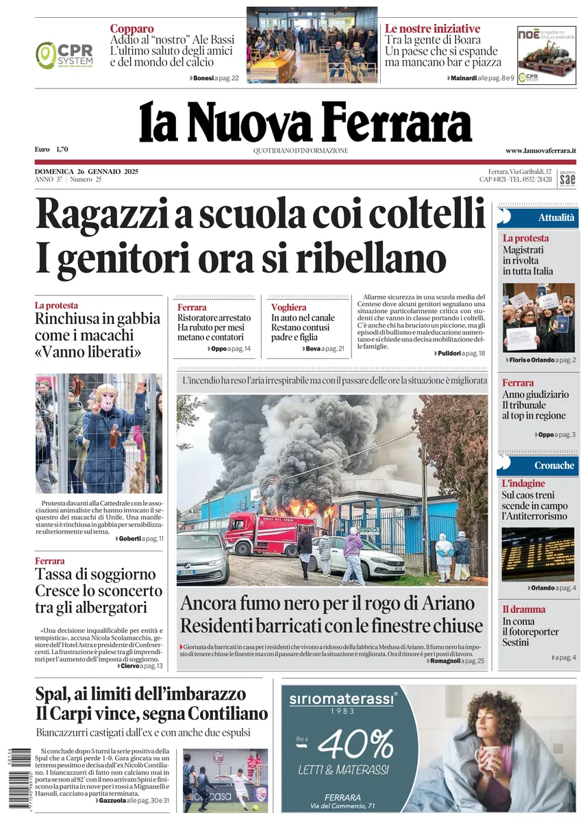 Prima-pagina-nuova ferrara-oggi-edizione-del-2025-01-26